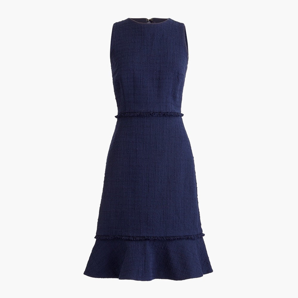 NWT J Crew Fluted Hem A Line Textured Dress - Picture 1 of 5